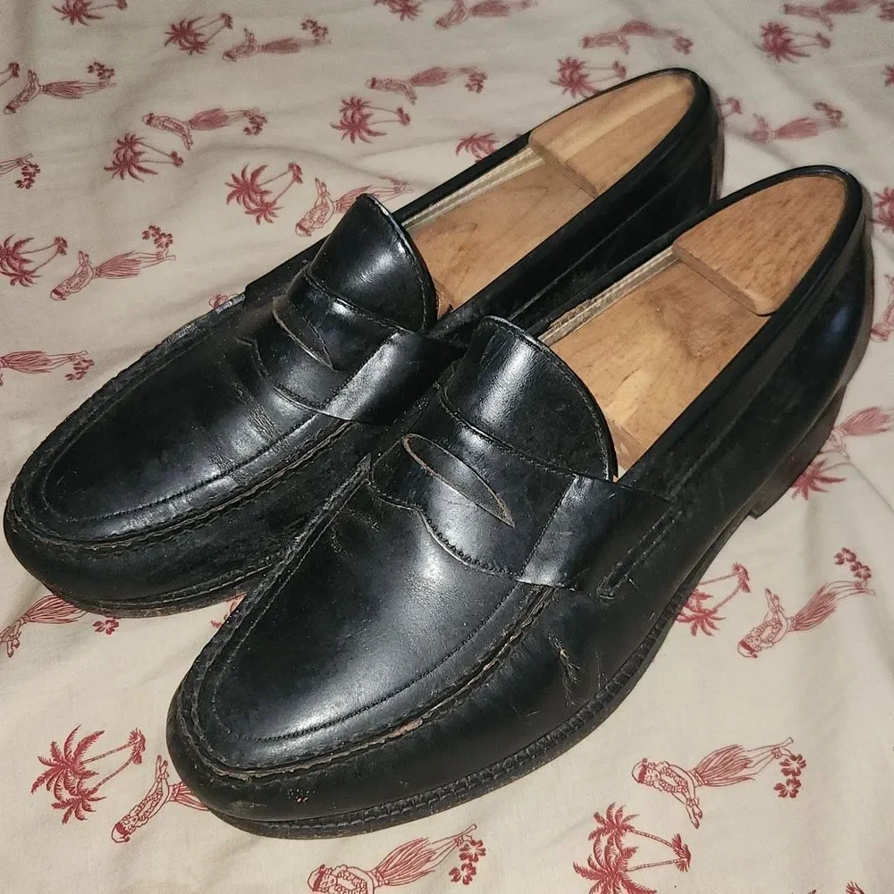 SAS Men's Black Leather Loafers 9W